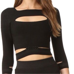 Womens Cushnie Et Ochs Slashed Knit Crop Top